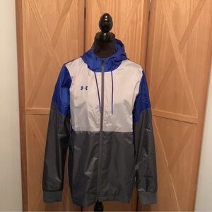 Under Armour Blue and Gray Windbreaker with High Collar